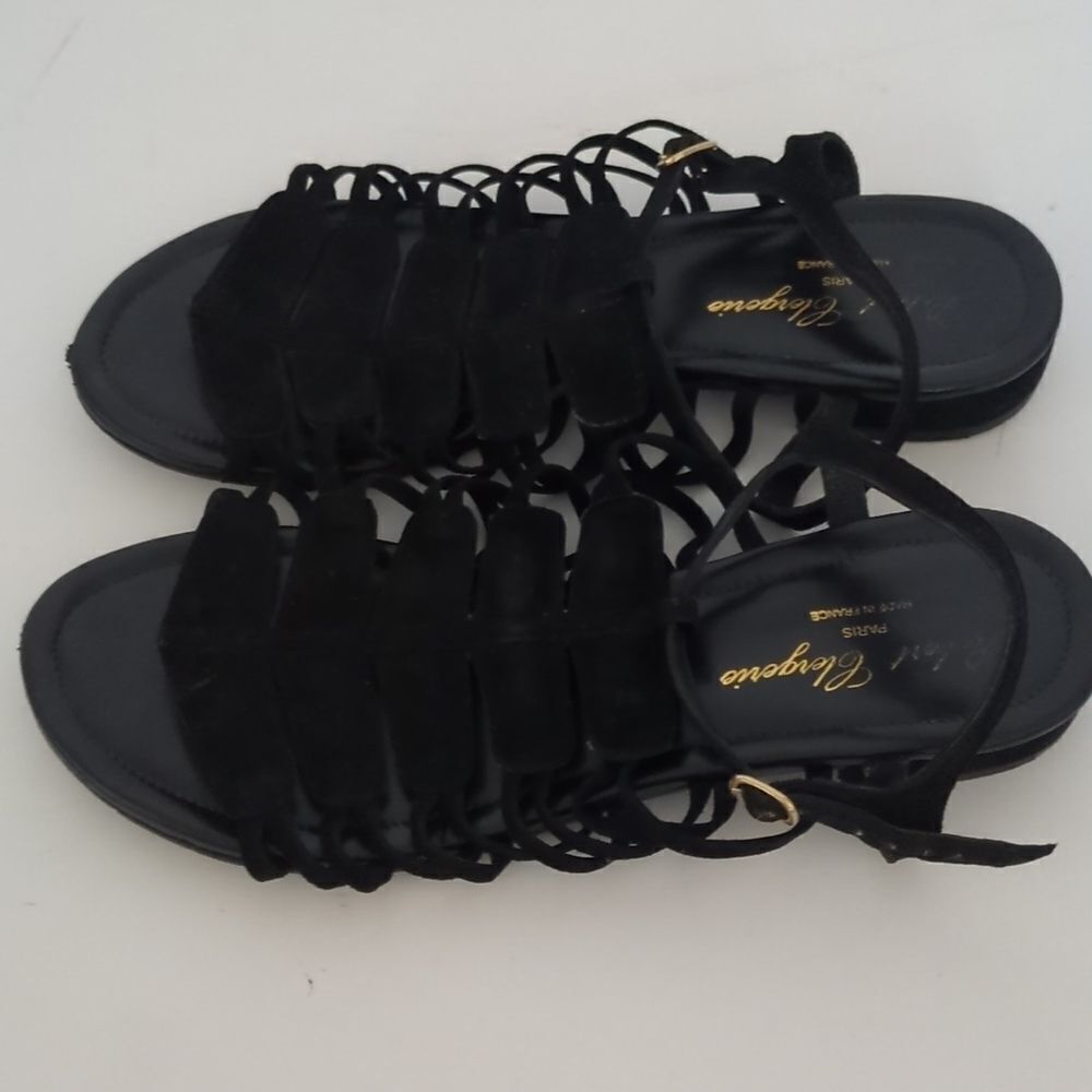 ROBERT CLERGERIE Black Suede Sandals - Picture 5 of 11